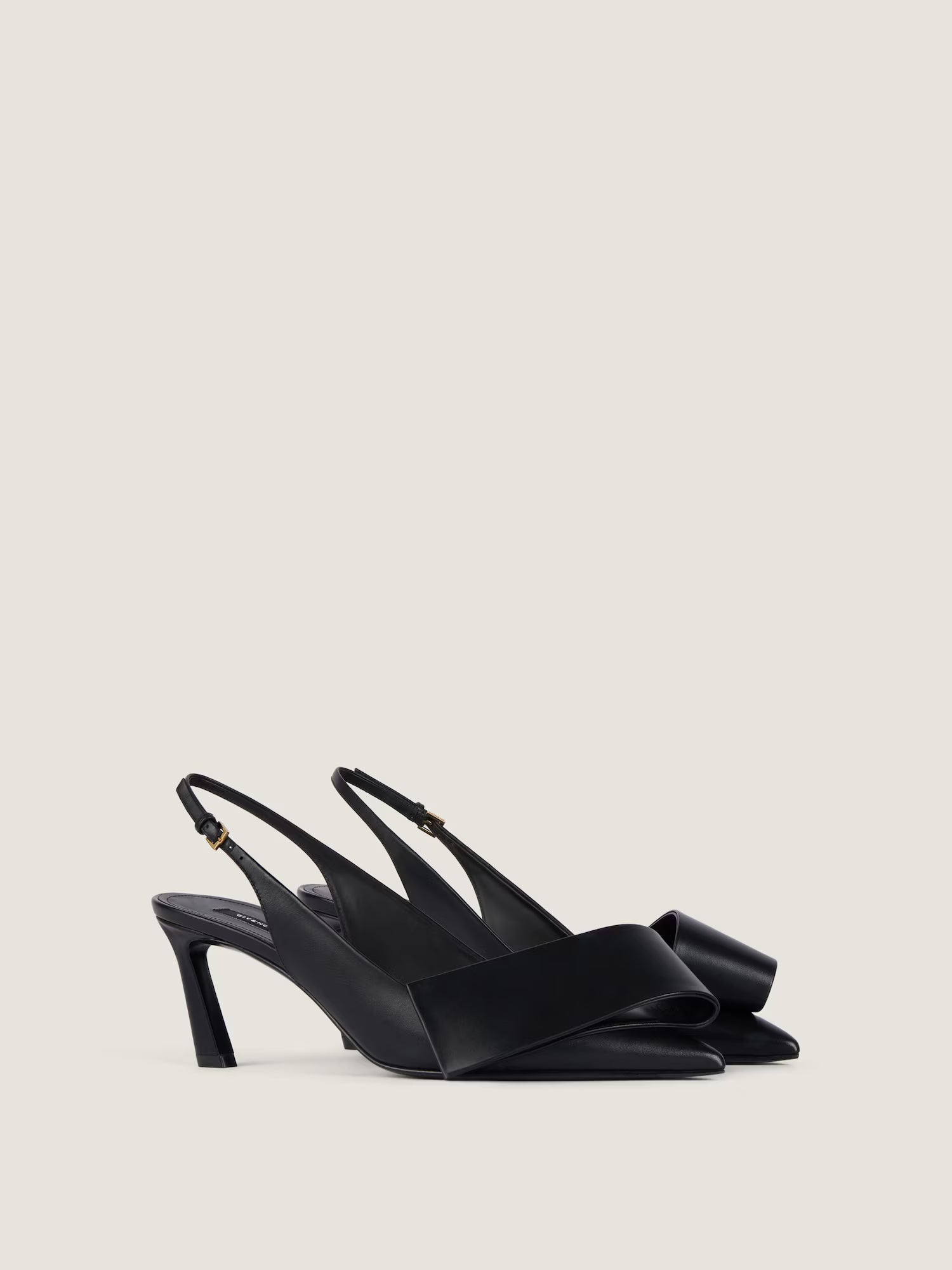 Twisted Ribbon slingbacks pumps in leather
