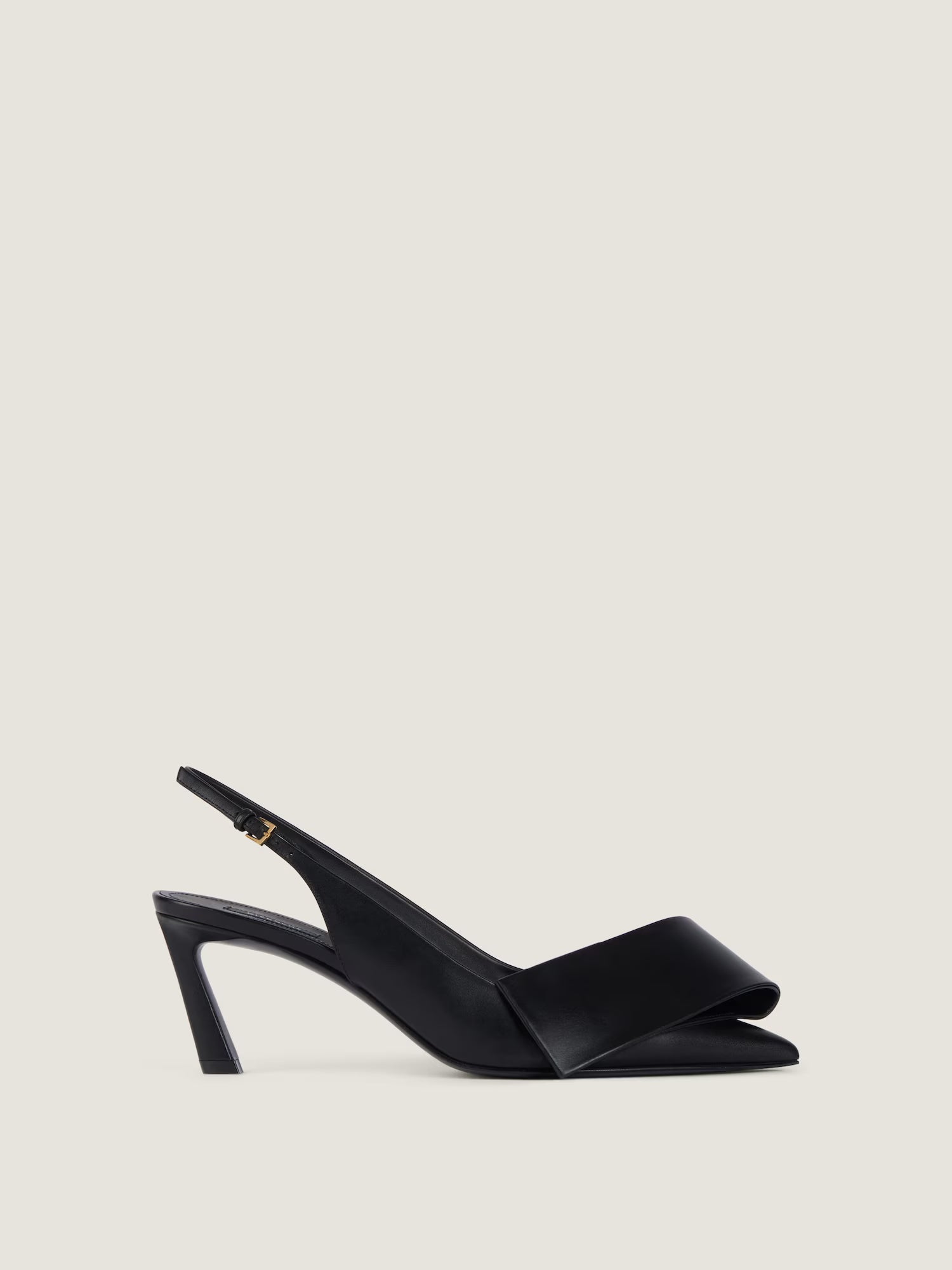 Twisted Ribbon slingbacks pumps in leather
